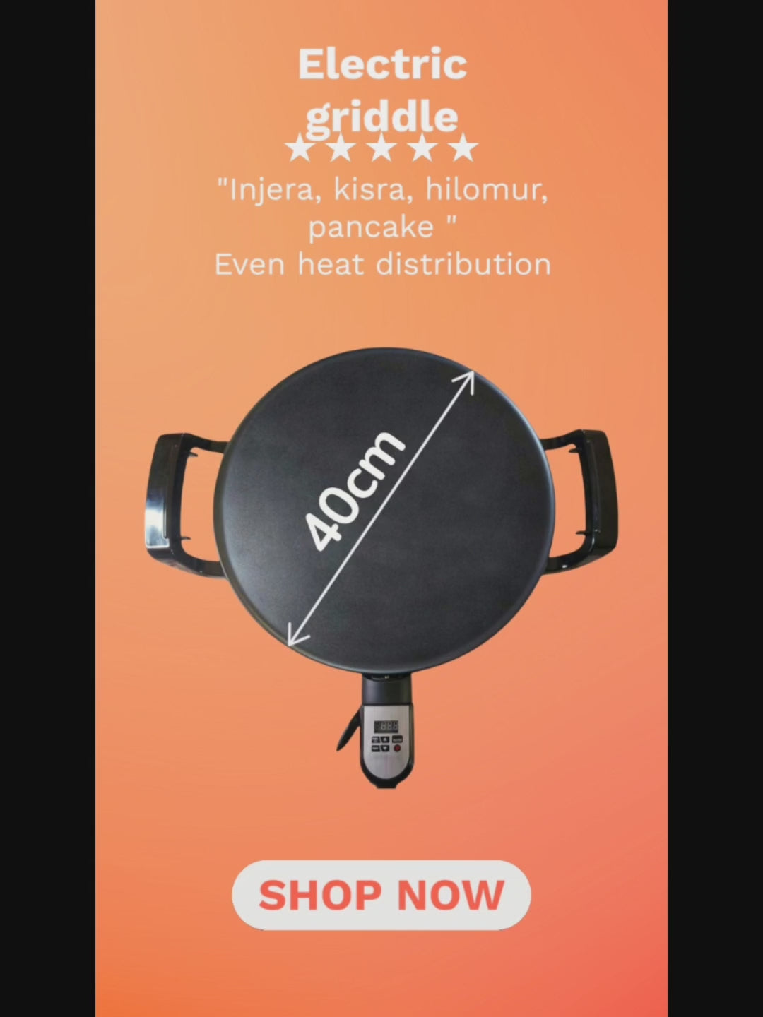 SudaniCo Digital Mitad (40cm) – High-Power Injera & Kisra Maker SudaniCo