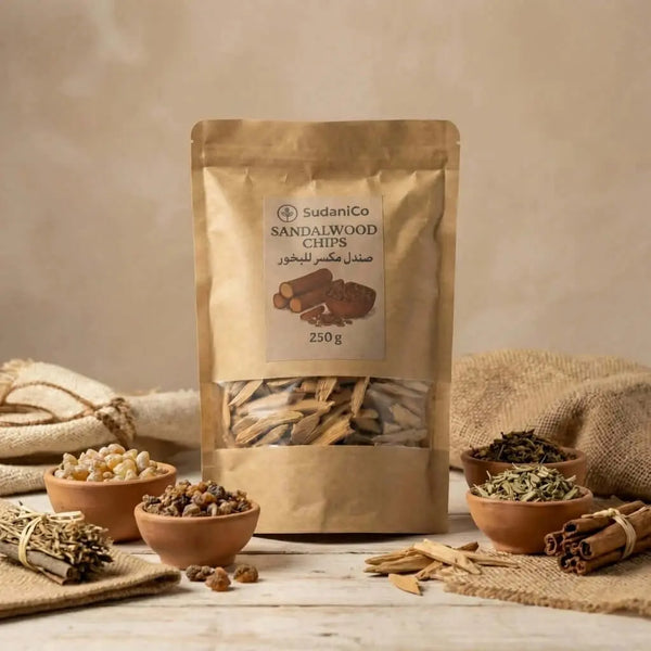 SudaniCo Sandalwood Chips – Premium Aromatic Wood for Bakhoor & Incense Blends SudaniCo