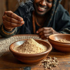 Aromatic Sandalwood Powder: Sudanese Bakhoor & Perfume Ingredient, used in traditional rituals and self-care routines.