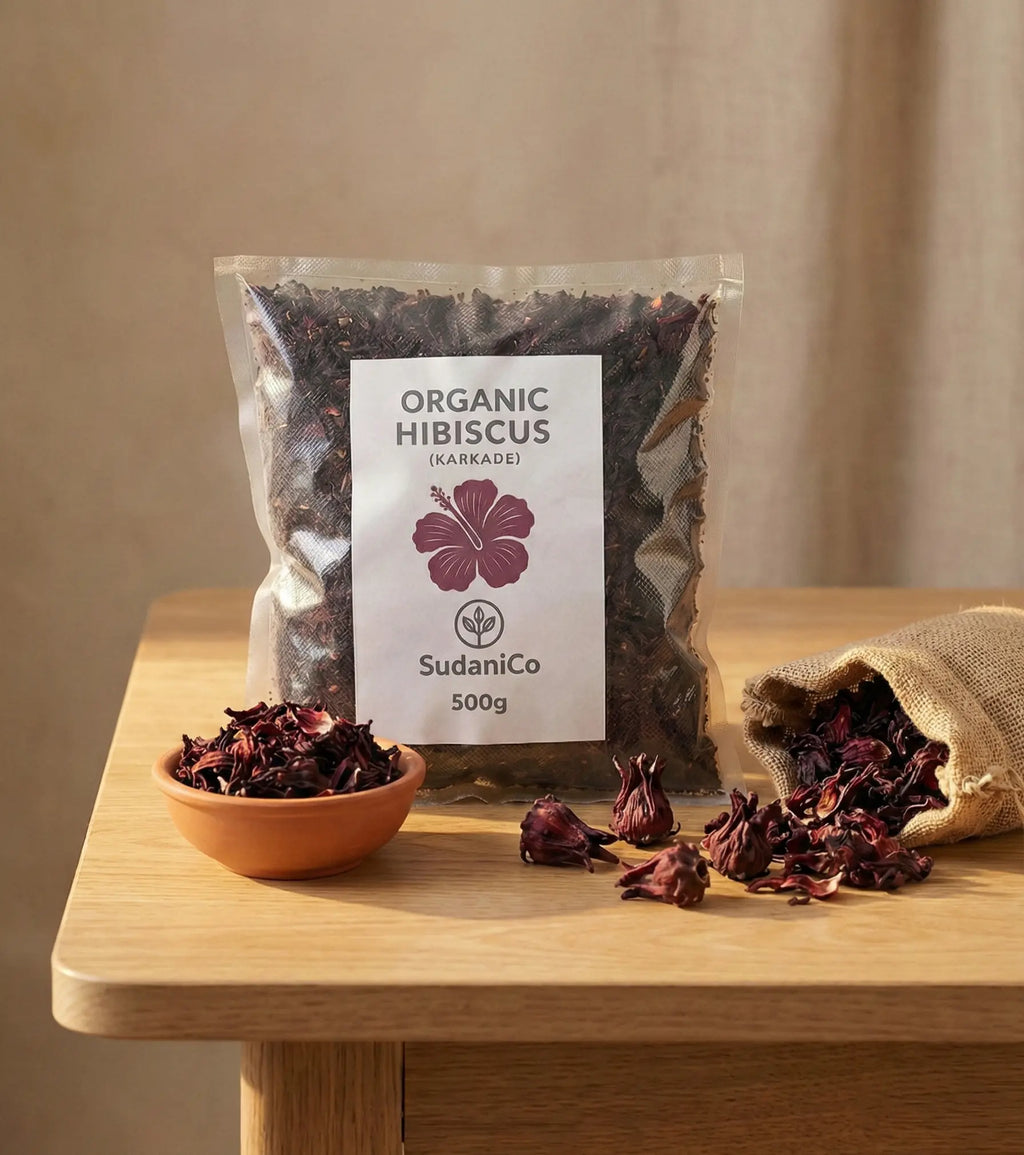 SudaniCo Organic Hibiscus (Karkade) – Premium Egyptian Crushed Petals SudaniCo